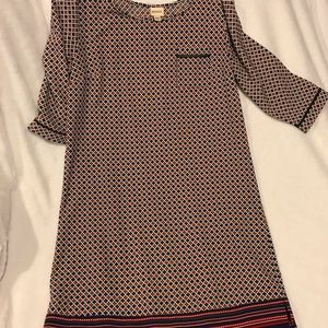 Shift Dress with faux Leather Detail